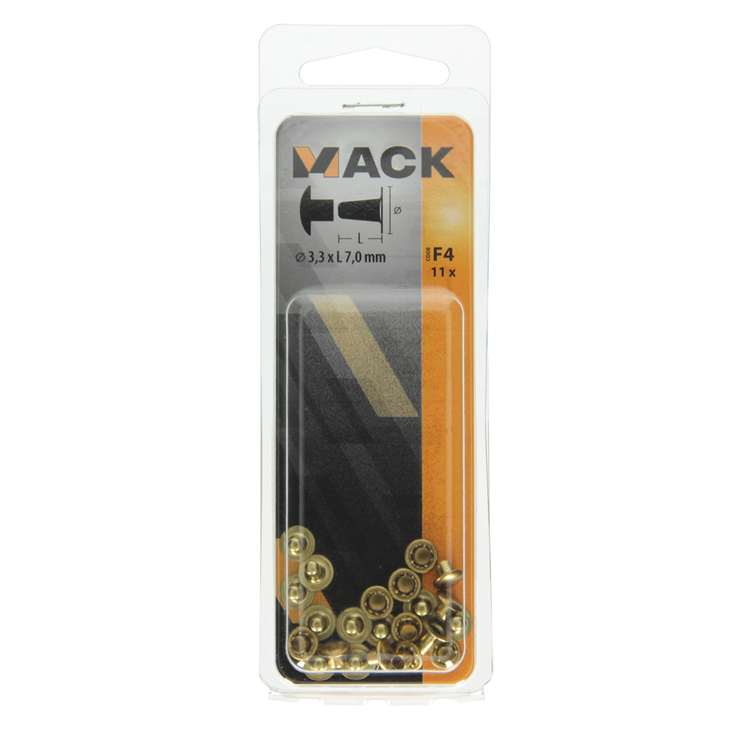 Mack 1019714 - klinknagel messing 11 st 3,3 x 7,0mm | 10 stuks