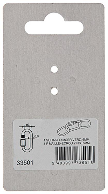 Mack 1008471 - 1 loze schakel + moer 6mm verzinkt | 10 stuks