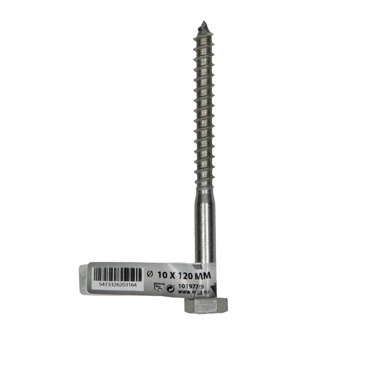 Mack 1019779 - houtdraadbout roestvrijstaal 1st 10 x 120 mm | 10 stuks