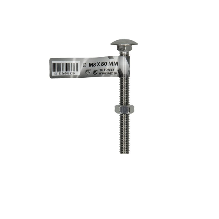 Mack 1019833 - houtbout + moer roestvrijstaal 1 st m8 x 80 mm | 10 stuks
