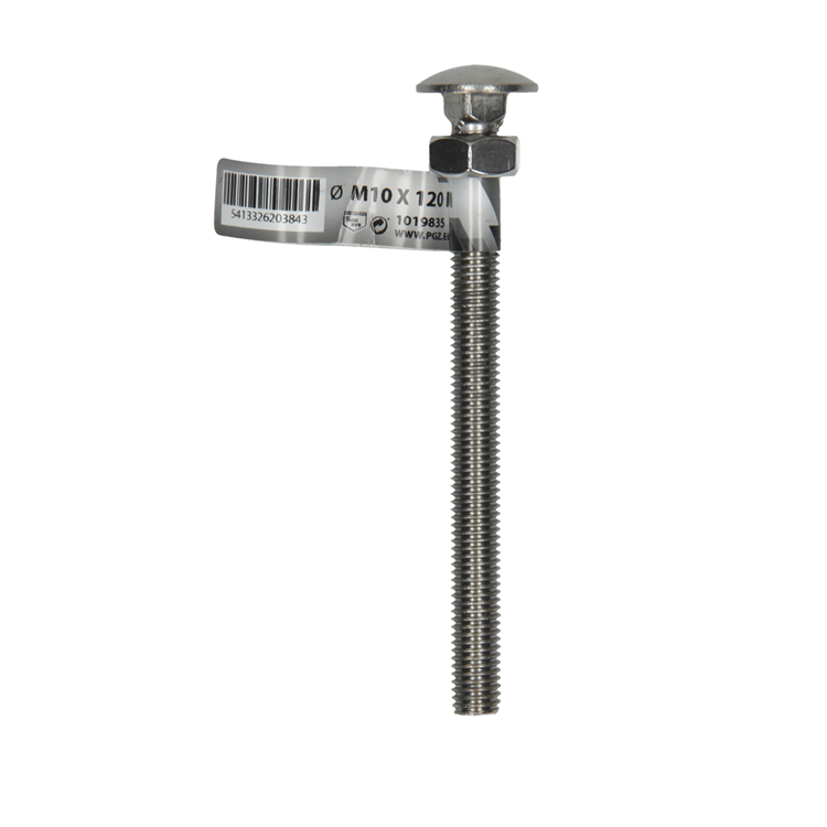 Mack 1019835 - houtbout + moer roestvrijstaal 1 st m10 x 120 mm | 10 stuks