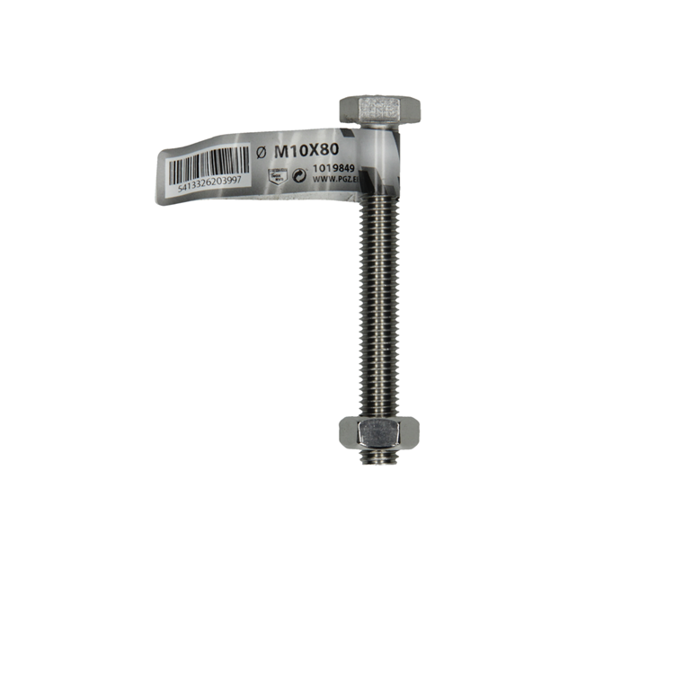 Mack 1019849 - tapbout + moer roestvrijstaal 1 st m10x80 | 10 stuks