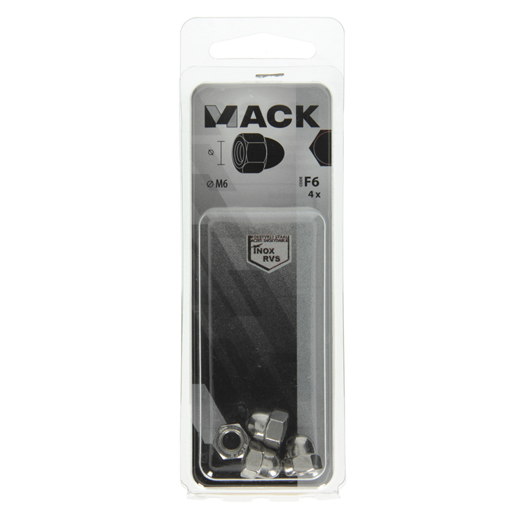 Mack 1019862 - zeskant dopmoer inox a2 4st m6 | 10 stuks