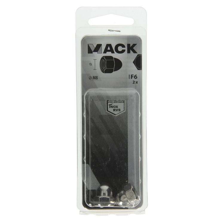 Mack 1019863 - zeskant dopmoer inox a2 2st m8 | 10 stuks