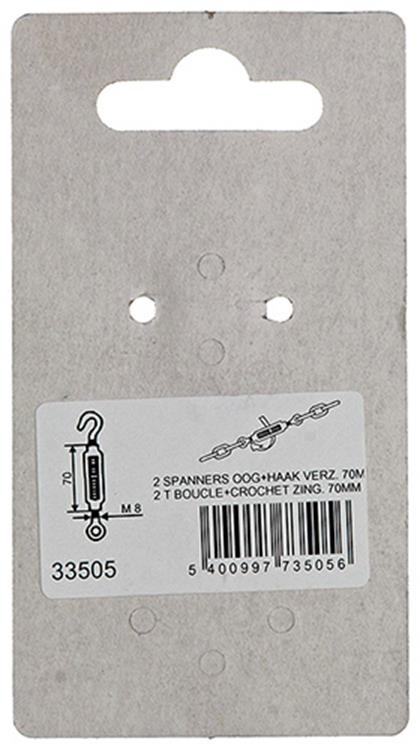 Mack 1008475 - 2 spanners oog + haak m8 x 70mm verzinkt | 10 stuks
