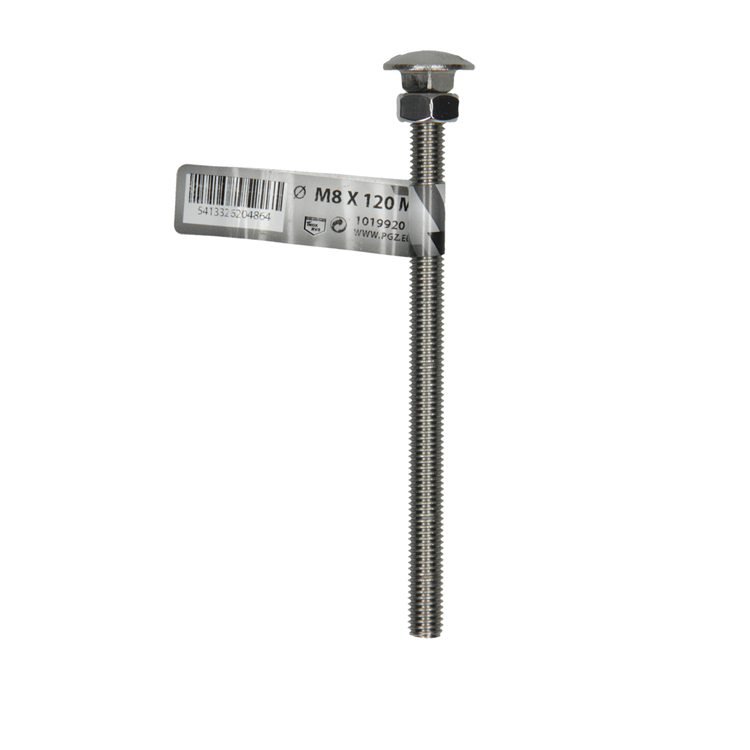 Mack 1019920 - houtbout + moer roestvrijstaal 1 st m8 x 120 mm | 10 stuks