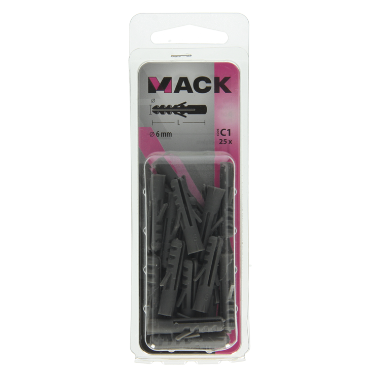 Mack 1017880 - plug polyethyleen 25 st 6 mm | 5 stuks