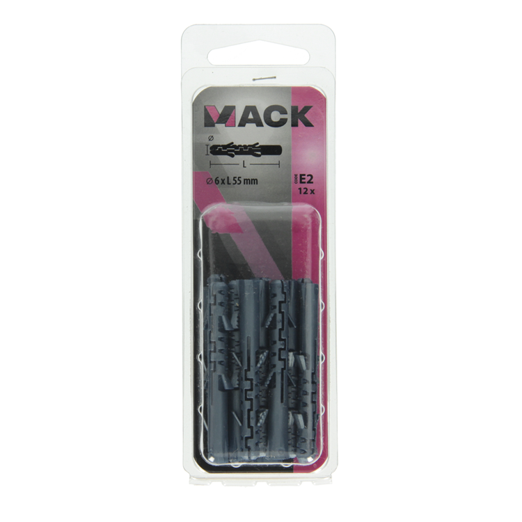Mack 1019924 - plug lange expansie polyethyl 12 st 6 x 55 mm | 5 stuks