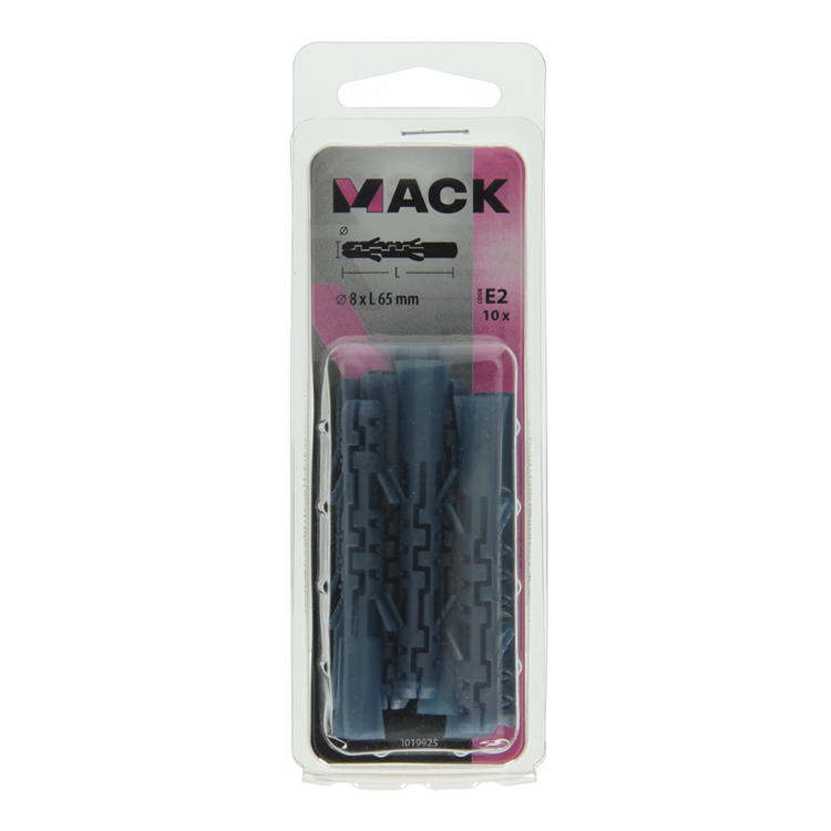Mack 1019925 - plug lange expansie polyethyl 10 st 8 x 65 mm | 5 stuks