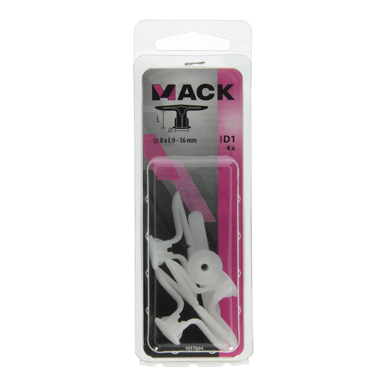 Mack 1017894 - hollewandplug nylon 4 st tb | 10 stuks