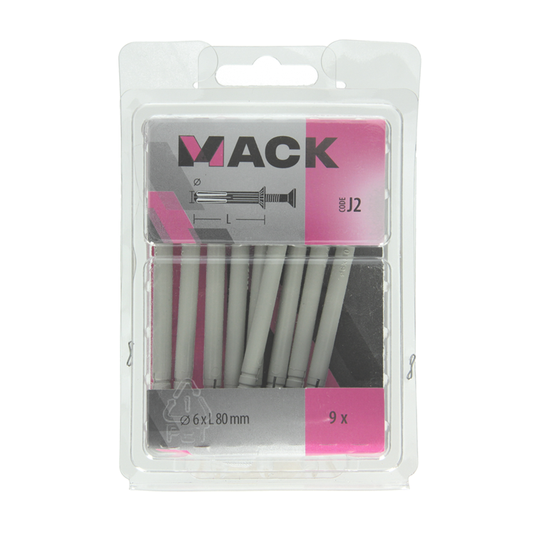 Mack 1017909 - nylon nagelplug polyamide 9 st 6 x 80 mm | 5 stuks
