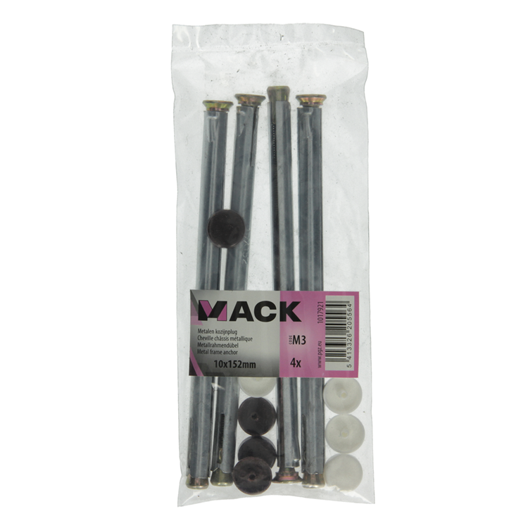 Mack 1017921 - metalen kozijnplug staal verzinkt 4 st 10 x150 mm | 5 stuks