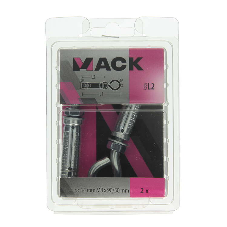 Mack 1019952 - keilbout schroefoog verzinkt2 st m8x90 14x50 | 5 stuks