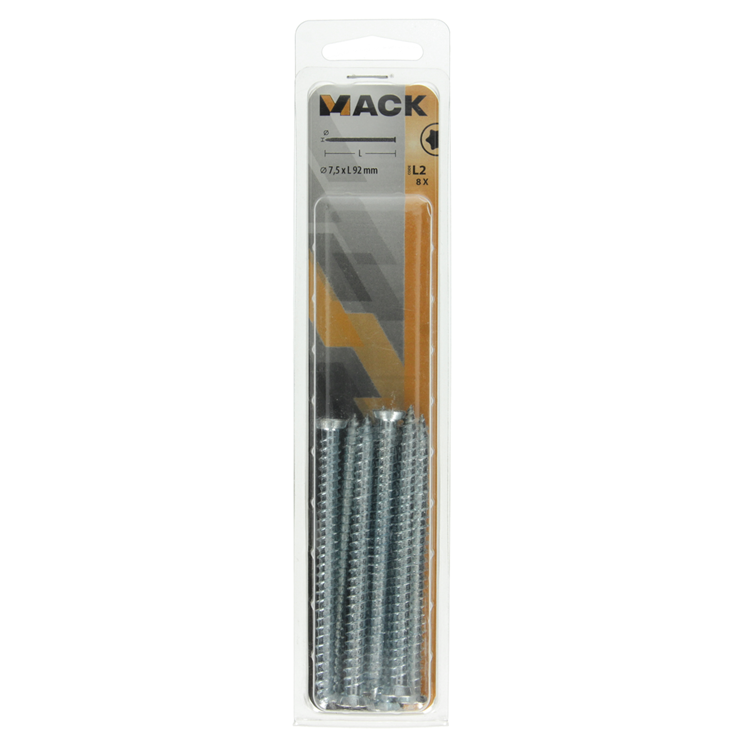 Mack 1019964 - beton raamschroef verzinkt vz kop 8 st 7,5 x 92 mm | 5 stuks
