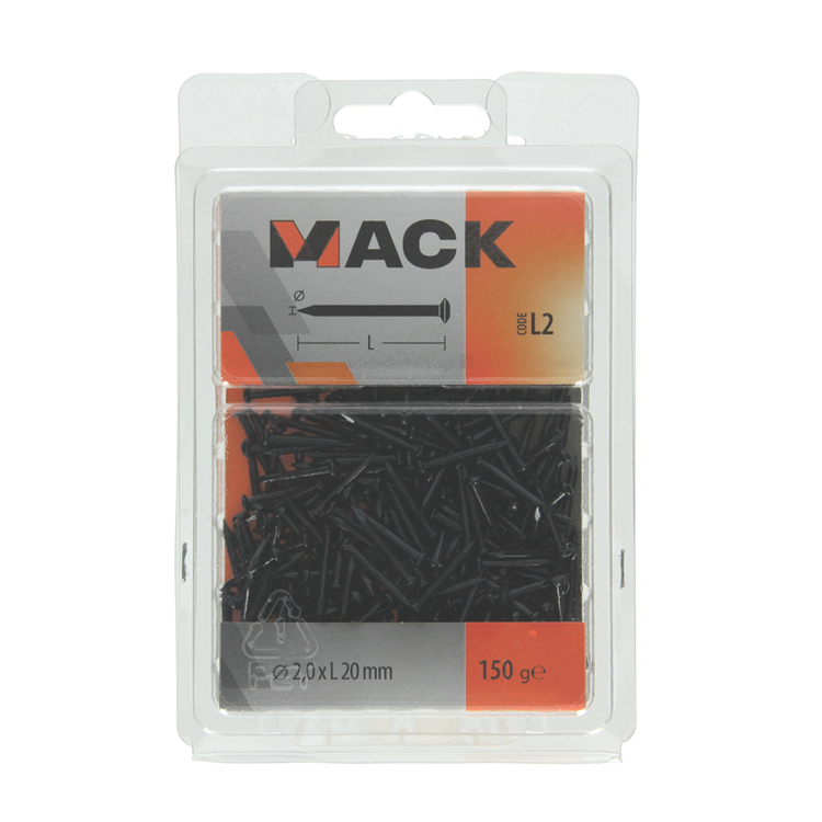 Mack 1017930 - staalnagel bvk staal geblauwd 150 gr 2,0 x 20 mm | 5 stuks