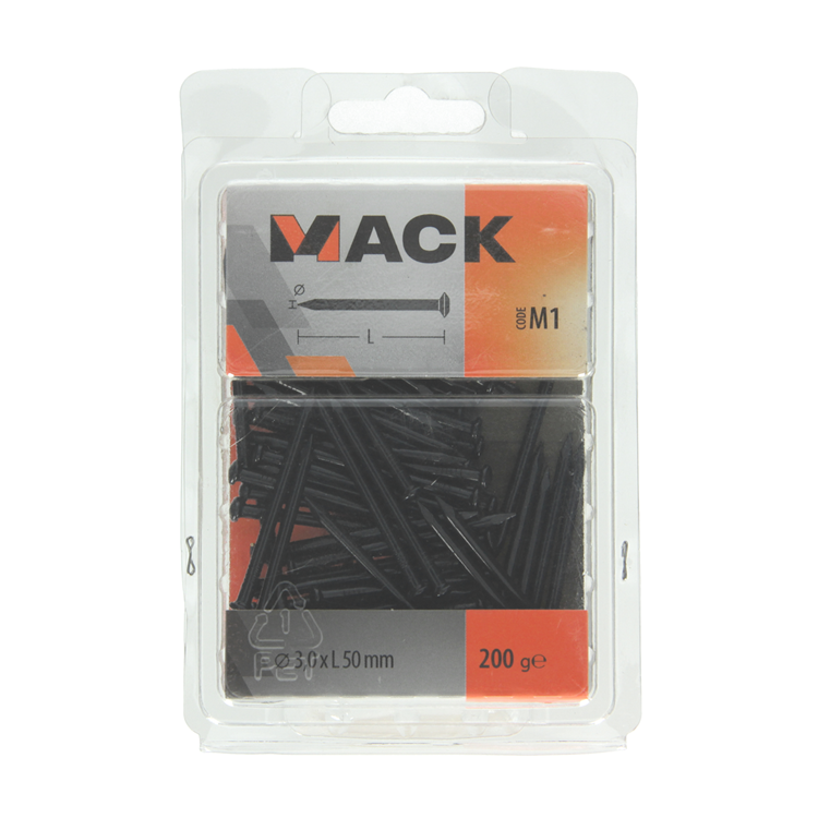 Mack 1017934 - staalnagel bvk staal geblauwd 200 gr 3,0 x 50 mm | 5 stuks