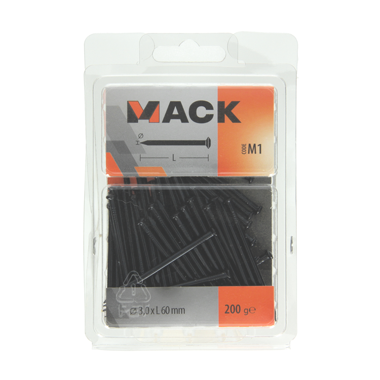 Mack 1017935 - staalnagel bvk staal geblauwd 200 gr 3,0 x 60 mm | 5 stuks
