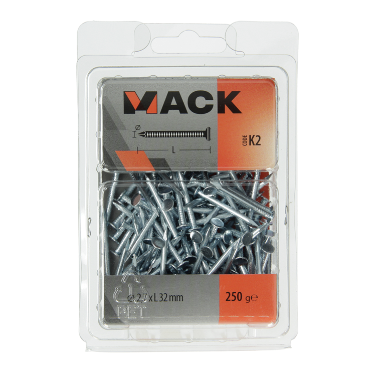 Mack 1017943 - gipsplaatnagel staal verzinkt 250 gr 2,7 x 32 mm | 5 stuks