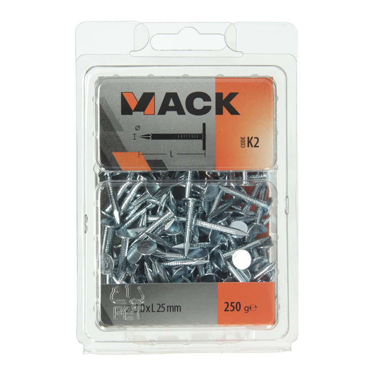 Mack 1017946 - schalienagel staal verzinkt 250 gr 3,0 x 25 mm | 5 stuks