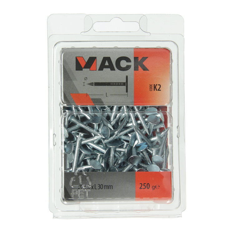 Mack 1017947 - schalienagel staal verzinkt 250 gr 3,0 x 30 mm | 5 stuks