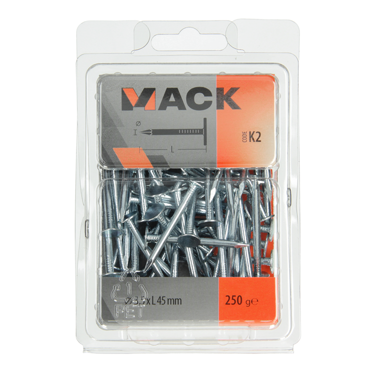 Mack 1017949 - schalienagel staal verzinkt 250 gr 3,5 x 45 mm | 5 stuks
