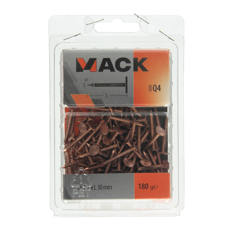 Mack 1019974 - schalienagel koper 180 gr 2,7 x 30mm | 5 stuks