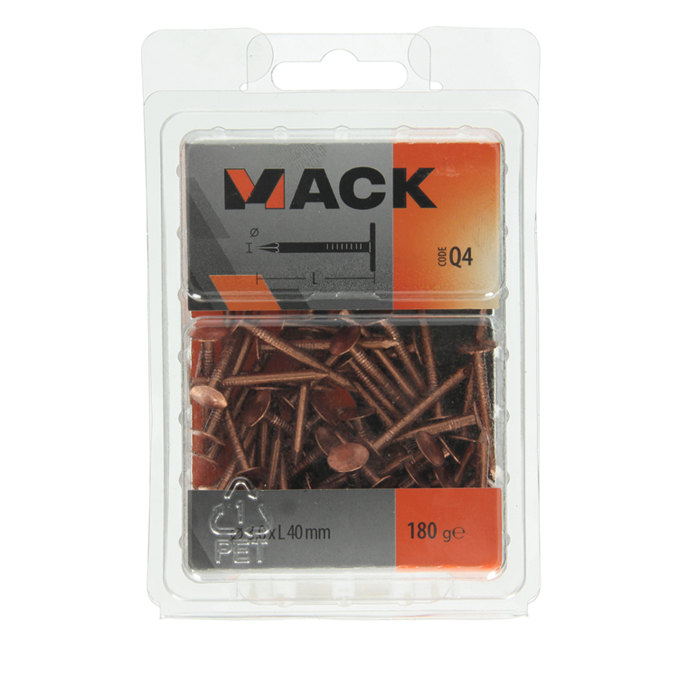 Mack 1019975 - schalienagel koper 180 gr 3,0 x 40mm | 5 stuks