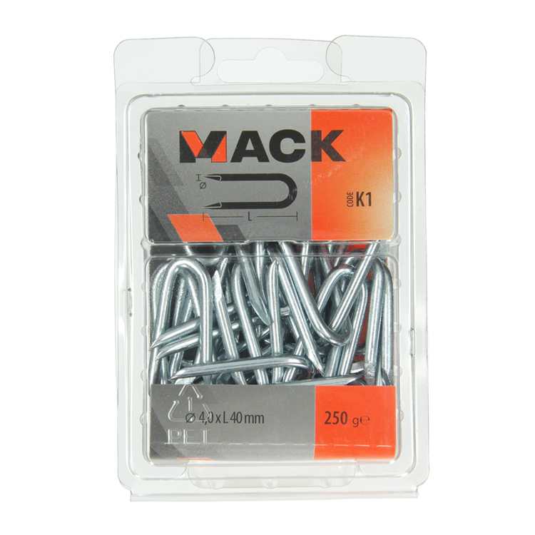 Mack 1017950 - kram staal verzinkt verzinkt 250 gr 4,0 x 40 mm | 5 stuks