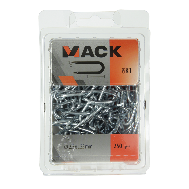 Mack 1017953 - kram staal verzinkt 250 gr 2,7 x 25 mm | 5 stuks