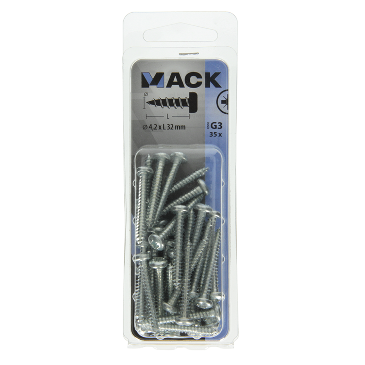 Mack 1018070 - zelftappende schroef cylkop verz. 35 st 4,2 x 32 mm | 5 stuks