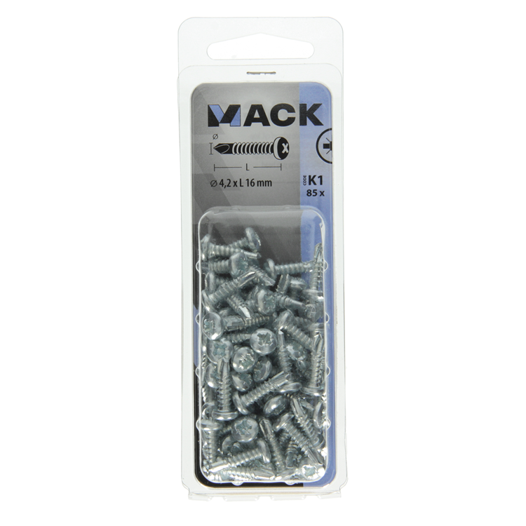 Mack 1018083 - zelfborende schroef cylkop verz. 85st 4,2 x 16 mm | 5 stuks