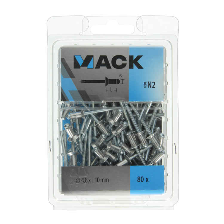 Mack 1020317 - 80 blindnieten alu 4,8x10mm | 5 stuks