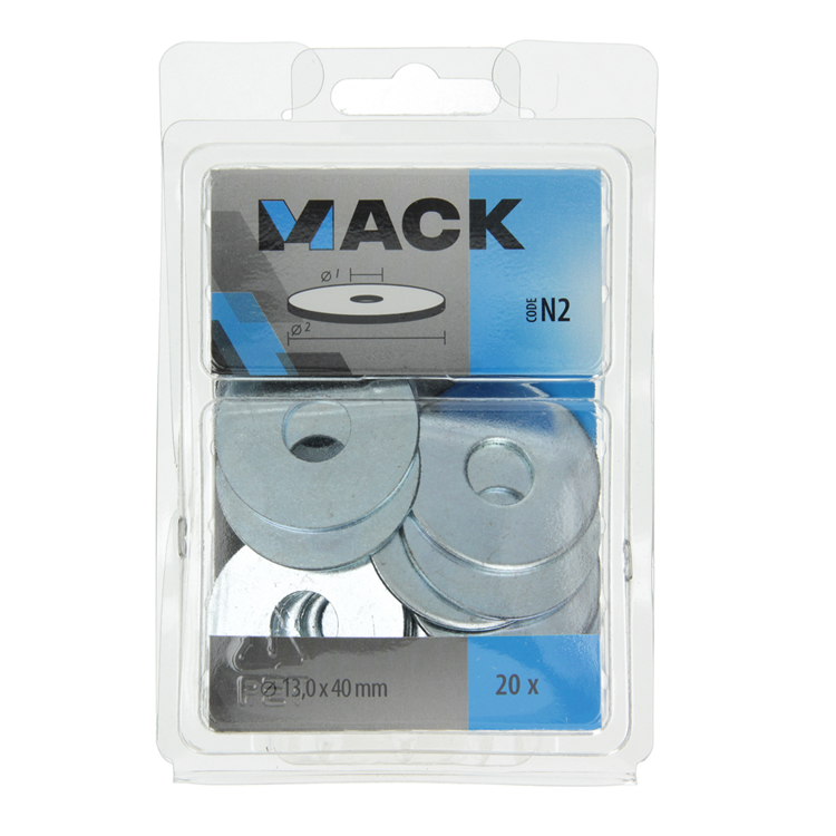 Mack 1018132 - carrosserie sluitring verzinkt20 st 13,0 x 40 mm | 5 stuks