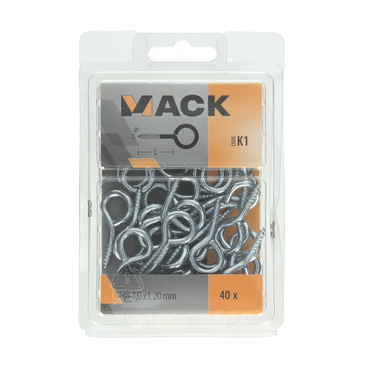 Mack 1018136 - schroefoog staal verzinkt 40st 4,0 x 20 mm | 5 stuks
