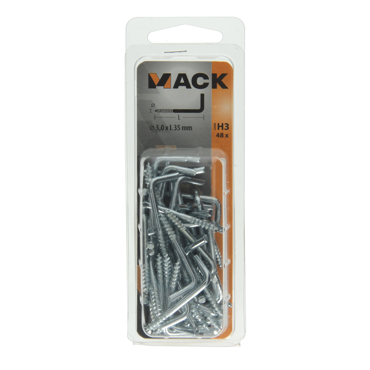 Mack 1018143 - schroefduim staal verzinkt 48 st 3,0 x 35 mm | 5 stuks
