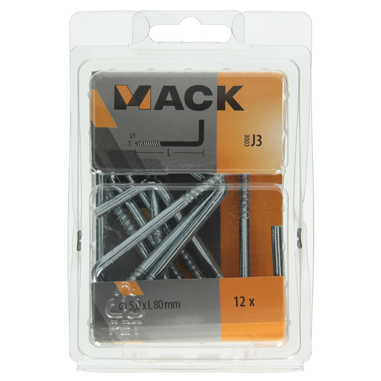 Mack 1018148 - schroefduim staal verzinkt 12 st 5,0 x 80 mm | 5 stuks