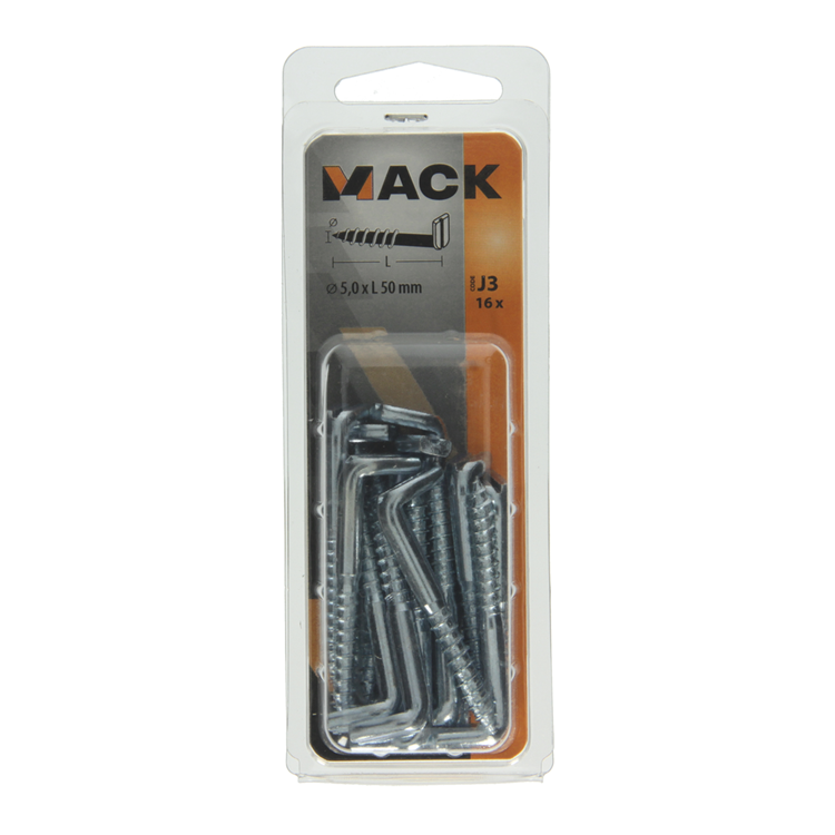 Mack 1018150 - schroefduim met gleuf verzinkt16 st 5,0 x 50 mm | 5 stuks