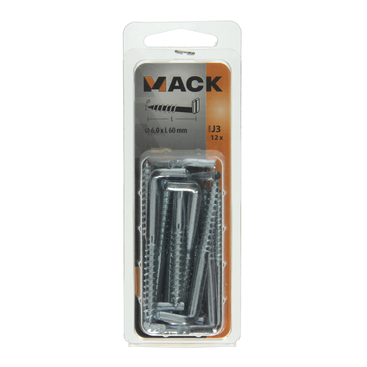 Mack 1018151 - schroefduim met gleuf verzinkt12 st 6,0 x 60 mm | 5 stuks