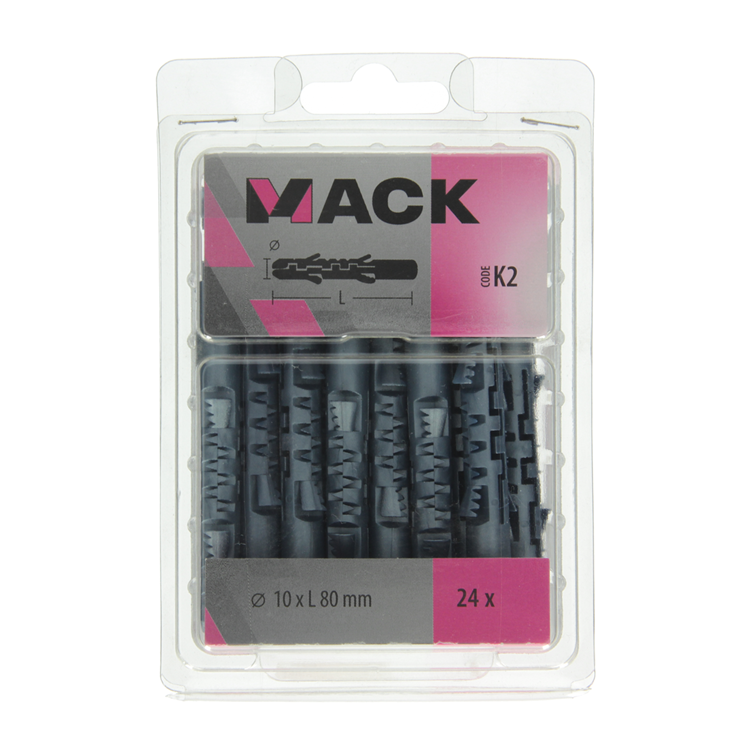 Mack 1020029 - plug lange expansie polyethyl 24 st 10 x 80 mm | 3 stuks