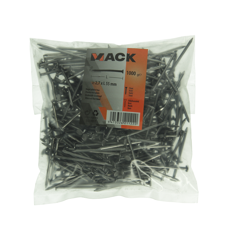 Mack 1020037 - nagel platte kop 1000 gr 2,7 x 55 mm | 10 stuks