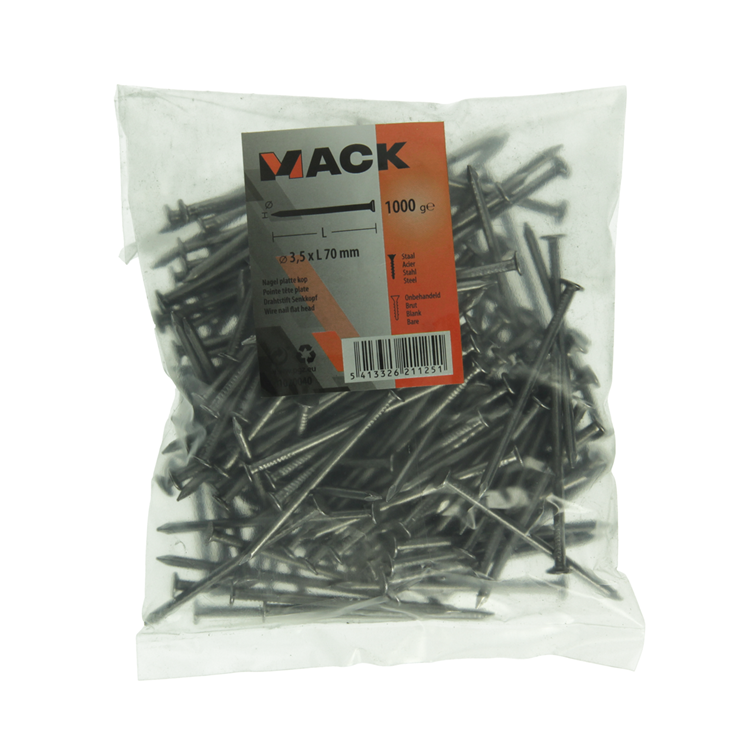 Mack 1020040 - nagel platte kop 1000 gr 3,5 x 70 mm | 10 stuks