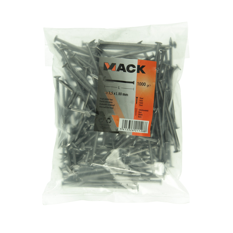Mack 1020041 - nagel platte kop 1000 gr 3,5 x 80 mm | 10 stuks