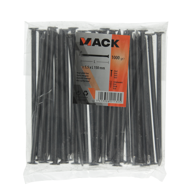 Mack 1020045 - nagel platte kop 1000 gr 5,5 x 150 mm | 10 stuks