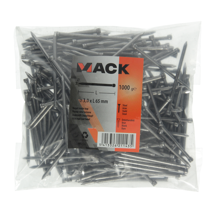 Mack 1020056 - nagel ronde kop 1000 gr 3,0 x 65 mm | 10 stuks