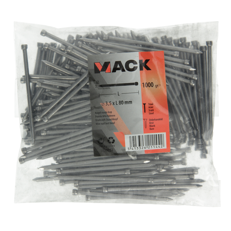 Mack 1020057 - nagel ronde kop 1000 gr 3,5 x 80 mm | 10 stuks
