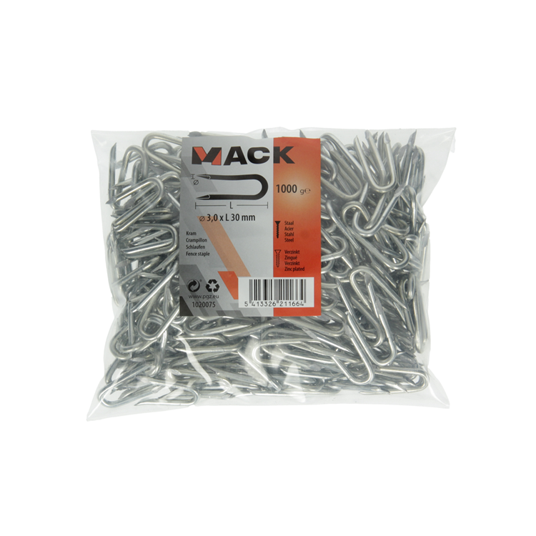 Mack 1020075 - kram verzinkt 1000 gr 3,0 x 30 mm | 10 stuks