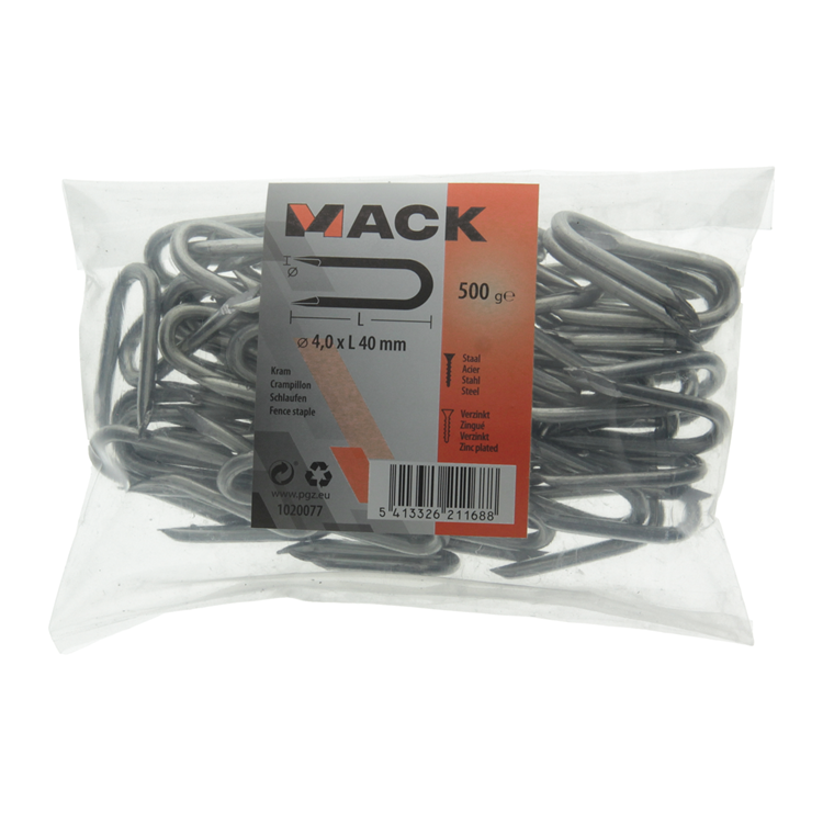 Mack 1020077 - kram verzinkt 500gr 4,0x40mm | 10 stuks