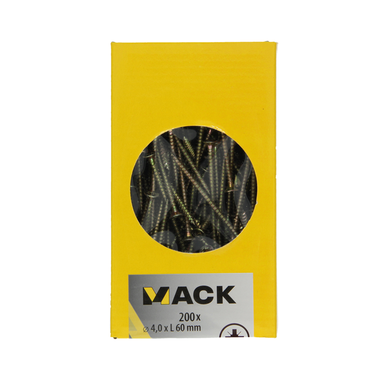 Mack 1020097 - spaanplaatschroef vz kop geelvz 200 st 4,0 x 60 mm | 2 stuks
