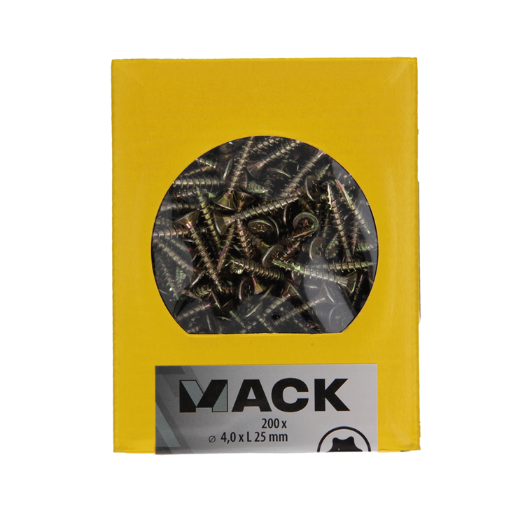 Mack 1020136 - spaanplaatschroef vz kp-zelfb.gvz 200st 4,0 x 25 mm | 5 stuks