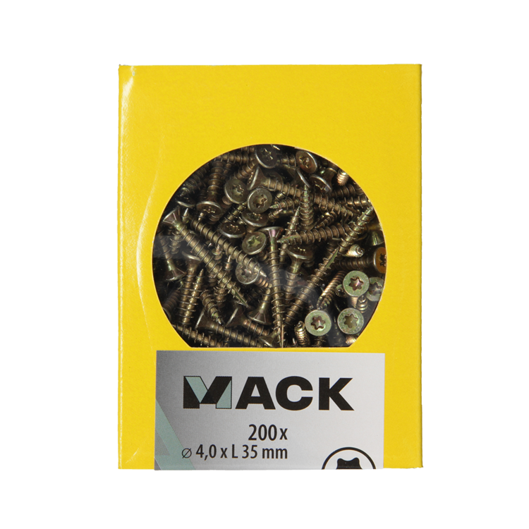 Mack 1020138 - spaanplaatschroef vz kp-zelfb.gvz 200st 4,0 x 35 mm | 5 stuks